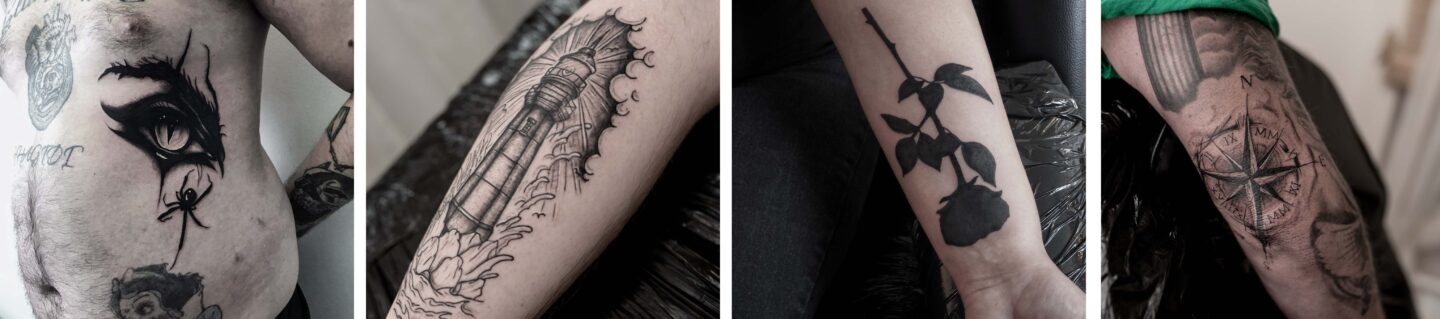 A picture of the tattoo work done by eve @vaporwavebeachtattoo in Scotland.