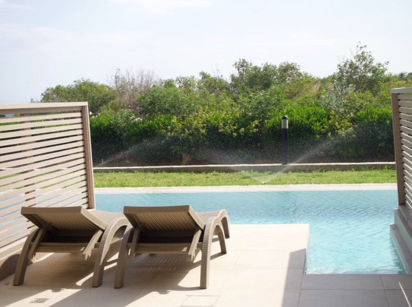 A picture of the family room patio at the Kresten Palace in Greece.