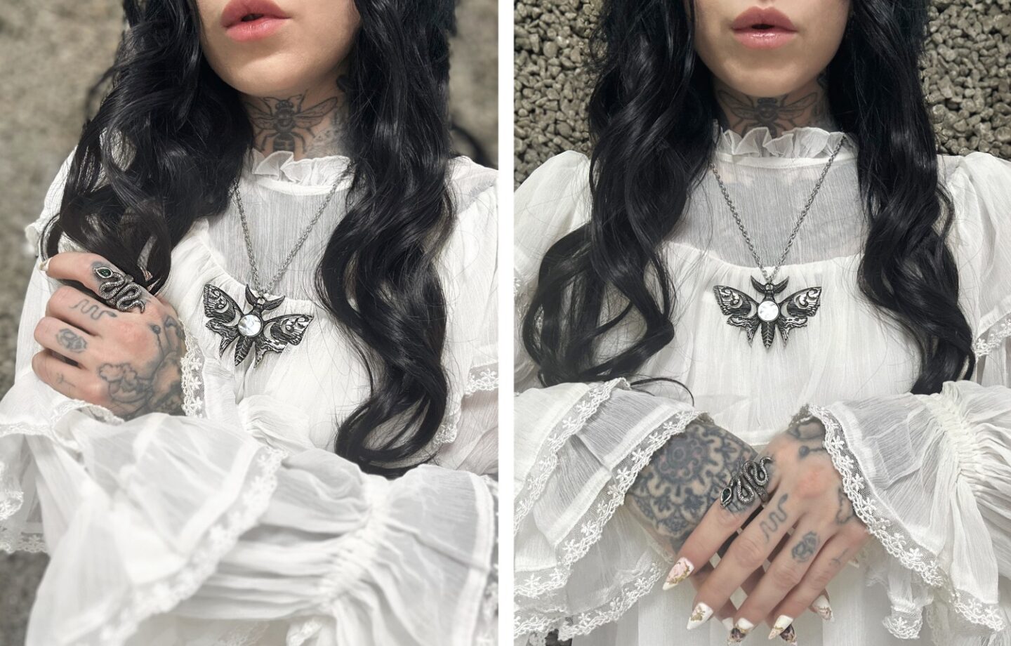A picture of Alchemy Englands Moth Necklace.
