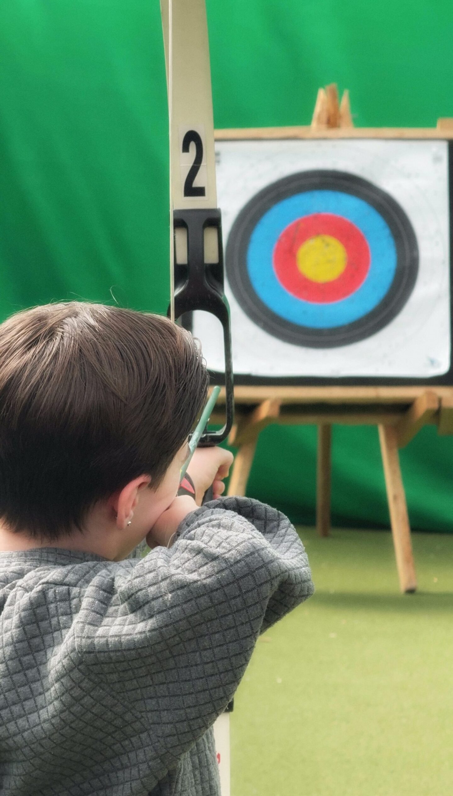 A picture of Eve Sara's son Isaac doing Archery.
