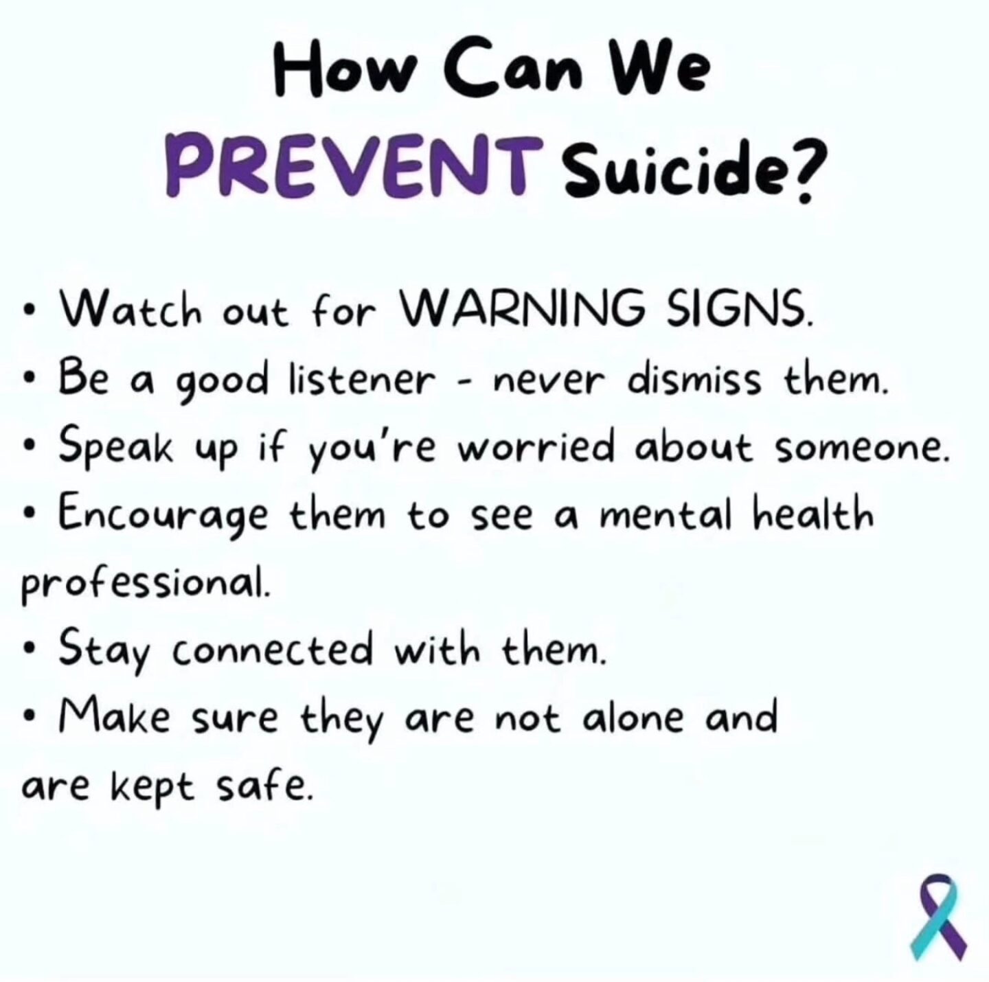 A picture detailing how we can prevent suicide.