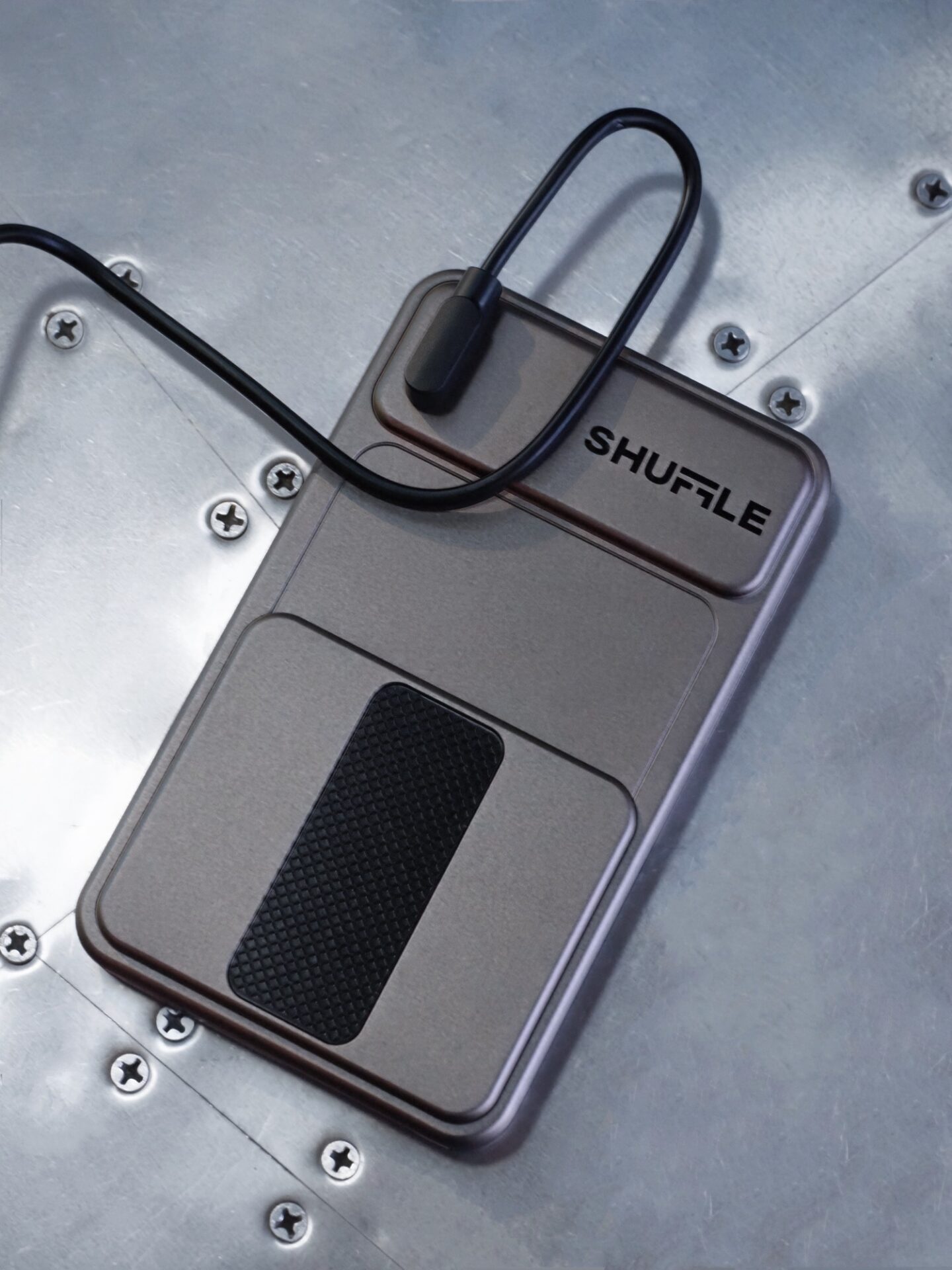 A picture of the Shuffle 2.0 on Eve Sara McIntosh's table.